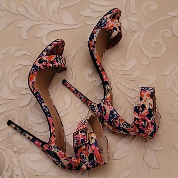 JustFab Lotus Floral High Heel Sandals - Picture 11 of 16
